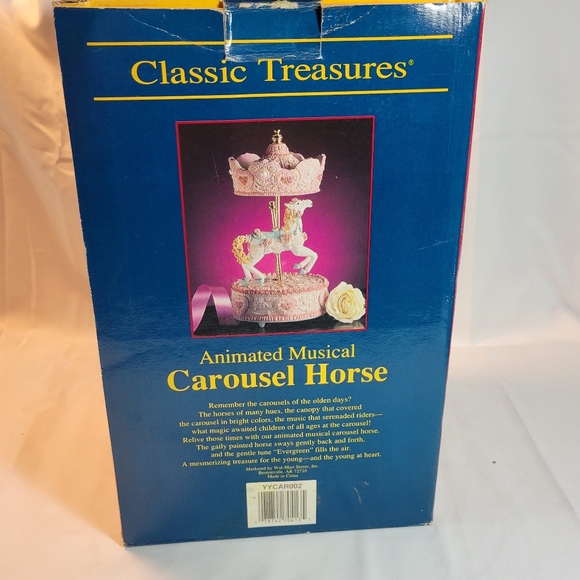 Vintage NEW in Box Classic Treasures Musical Animated Carousel Pink Horse Pony - Picture 3 of 6